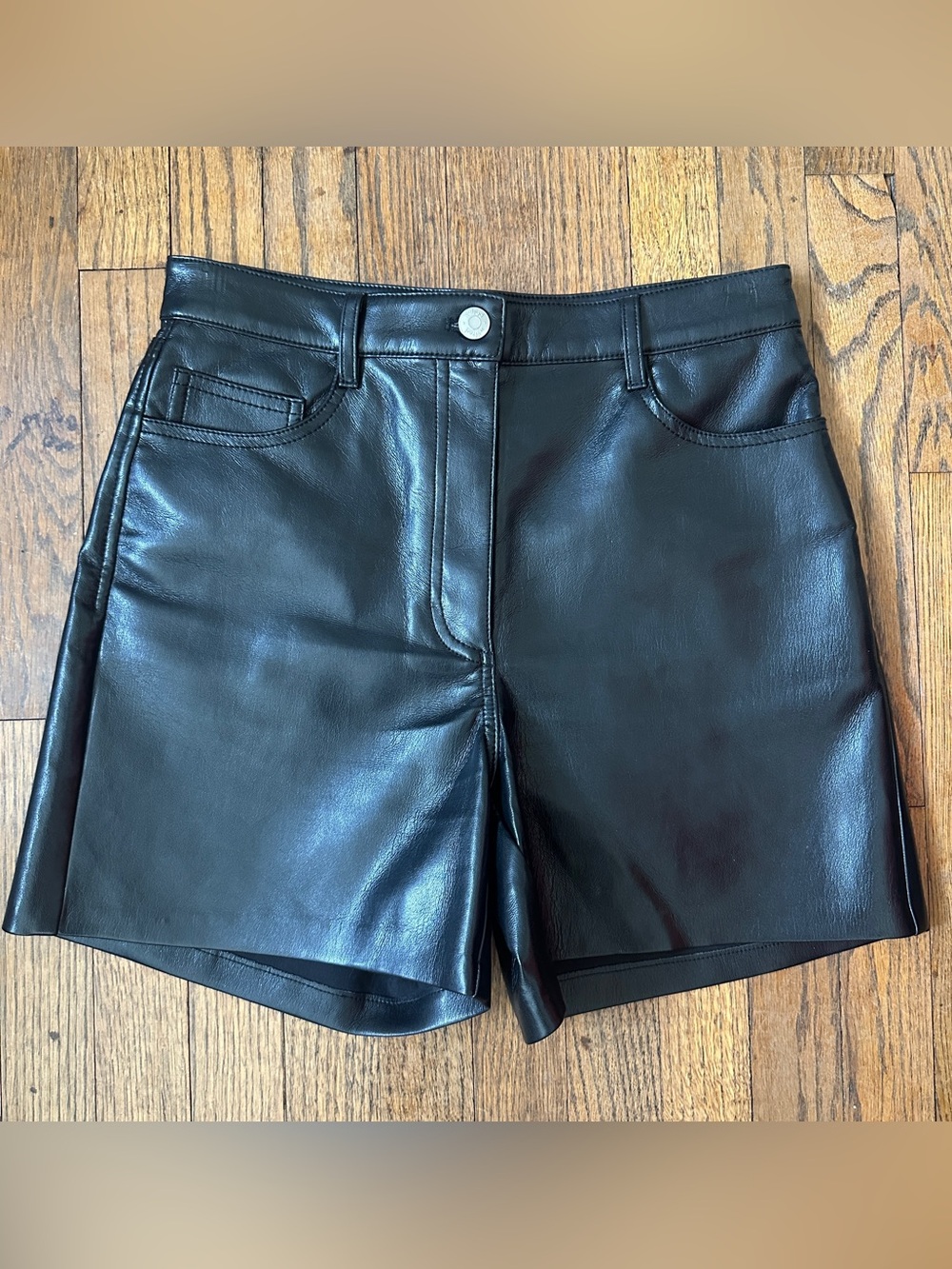 Wilfred Black Faux Leather shorts